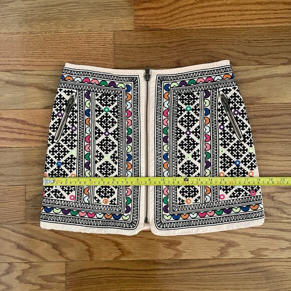 Majorelle Port Skirt Womens XS Multicolor Embroidery Boho Festival Maximalist - Picture 6 of 9
